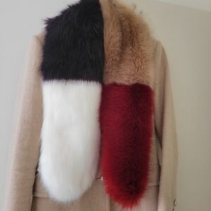 Elegant Multicolor Faux Fur Scarf